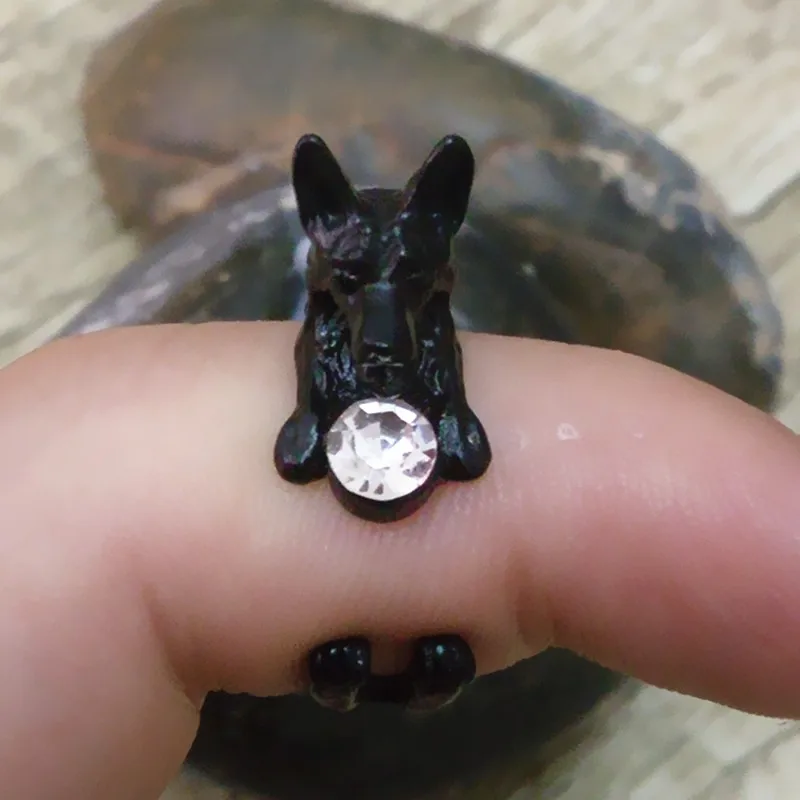 Анель Винтаж Ретро кольцо пастуха Бесплатная Размеры хиппи животных Собака