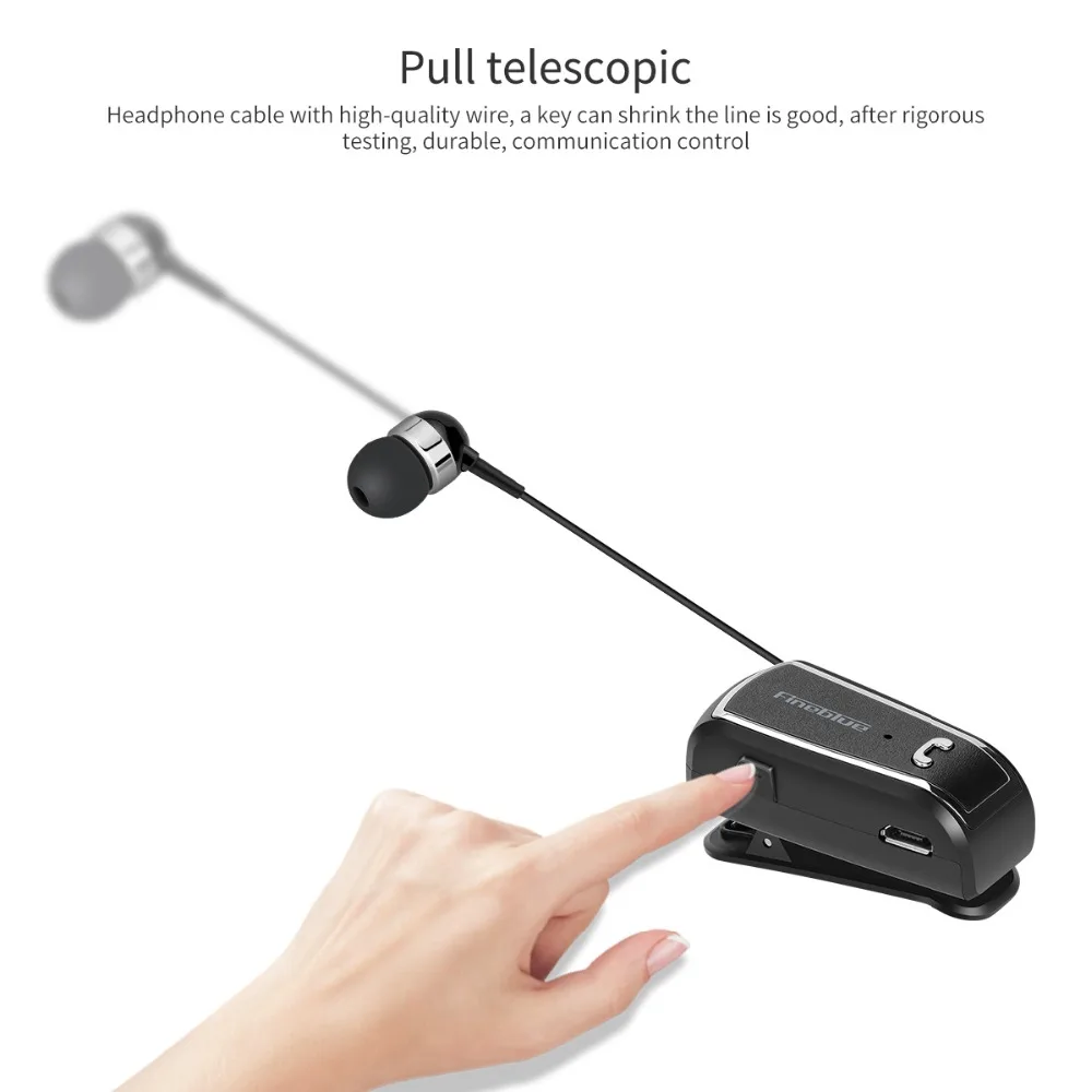 

Mini Wireless Driver Stereo Bluetooth 4.0 Headset Retractable Clip Running Earphone for Smartphone Auriculares Fineblue V3