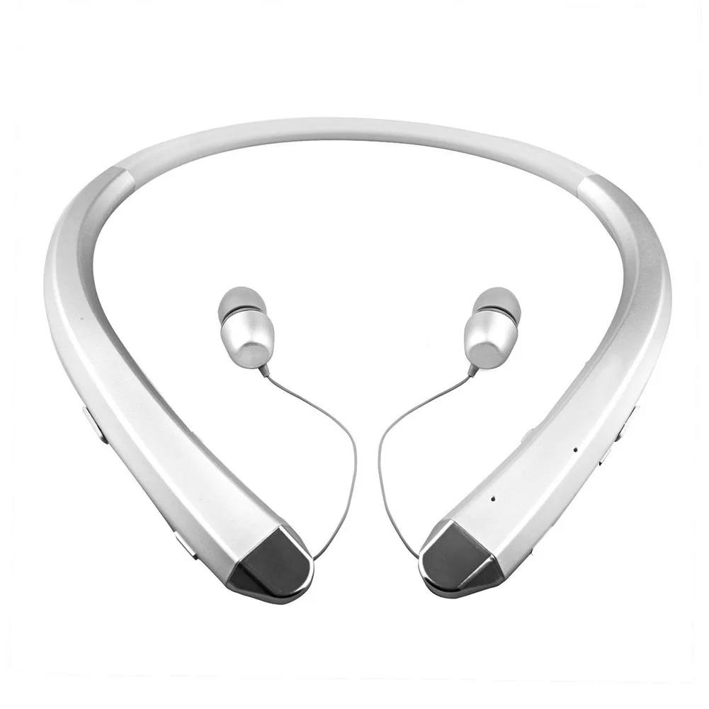 Серебристый Беспроводная bluetooth-гарнитура, спортивные наушники, Выдвижной наушник, стерео наушники для iPhone, samsung, LG, JLRJ88 - Цвет: Серебристый