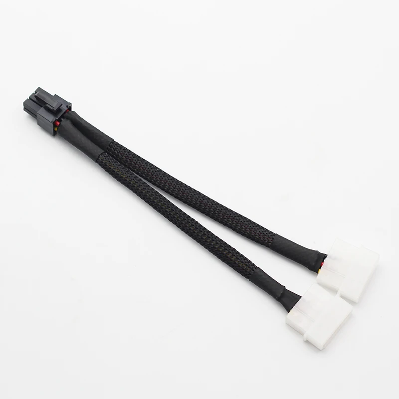 Новый 1 шт. двойной 4 Pin до 6 Molex PCI-E внешняя видеокарта кабель питания