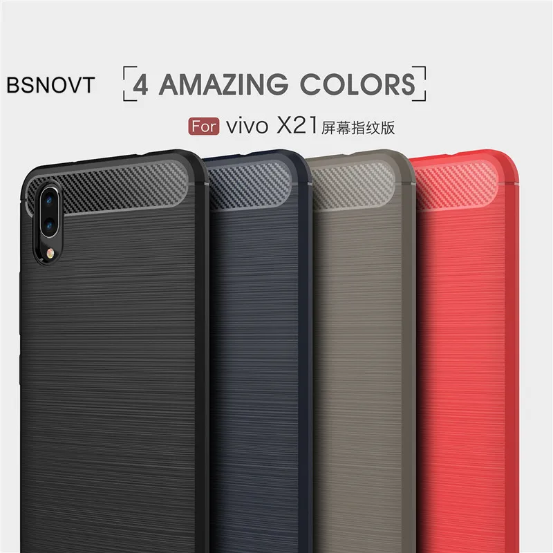 ДЛЯ VIVO X21 ud чехол силиконовый со щеткой ударопрочный противоударный для телефона