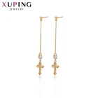 Ювелирные изделия Xuping, разноцветные, крестообразные, позолоченные серьги для женщин, рождественские подарки 97287