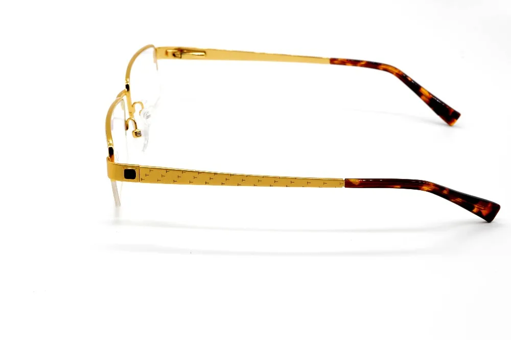 Заказ очки для чтения титанового сплава SEMI-RIM золото мужские кадр Бизнес