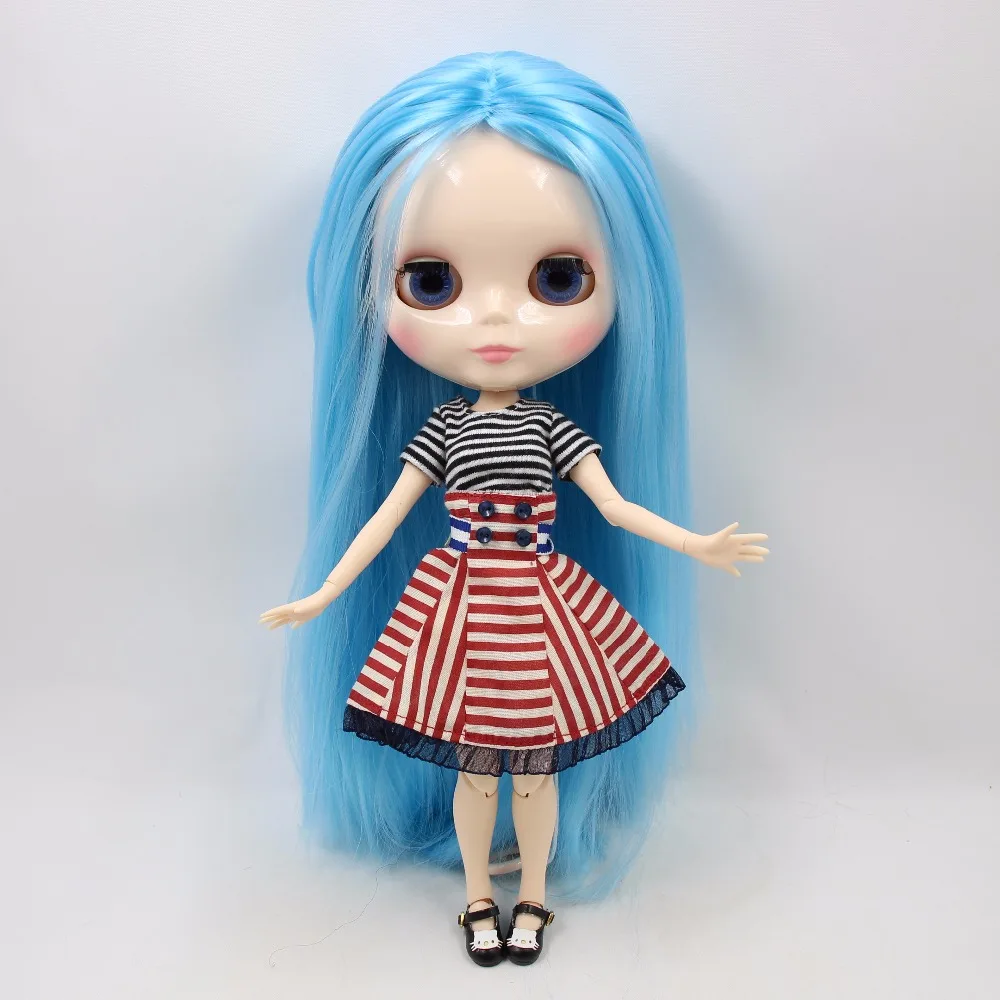 ICY DBS Blyth кукла 1/6 BJD шарнирная прямые синие волосы сустав тела белая кожа 30 см