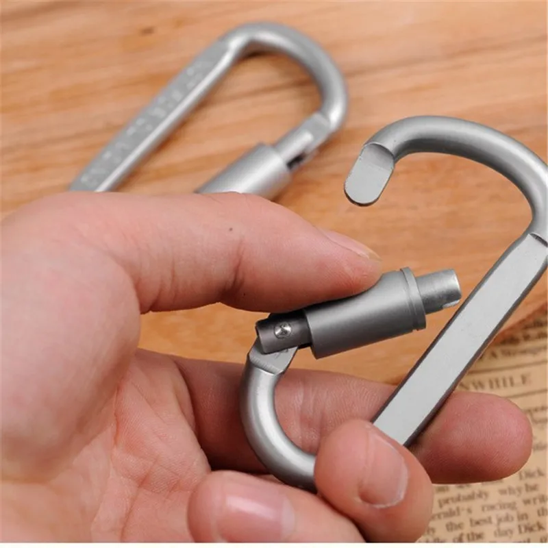 Карабин из алюминиевого сплава разных цветов 1 шт. D-образный 8 см винтовой замок