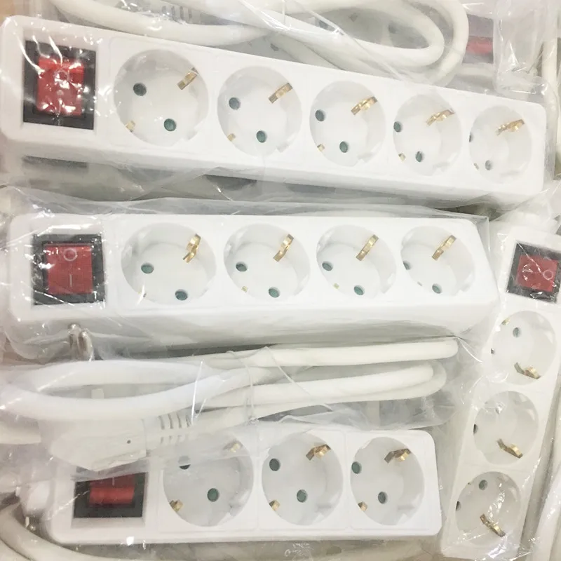 Черный Мощность полосы 3500W 16A 250V штепсельная вилка европейского стандарта Европейский Электрический адаптер нескольких удлинитель розетка дома для зарядки электронных устройств