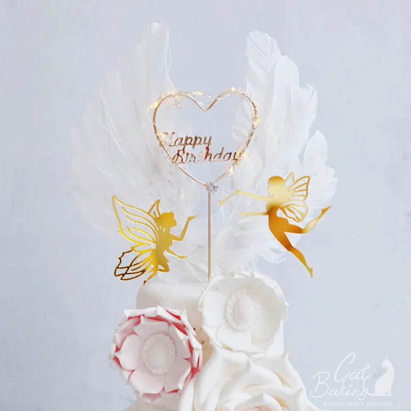 Феи для тортов эльф цветы кружево жемчуг украшение ангела с днем рождения детей