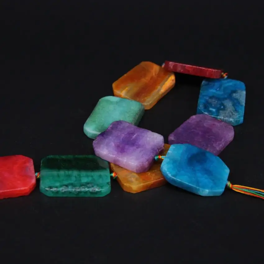 15 5 дюйма/нить натуральные Агаты Mixtz с венами дракона прямоугольная плита