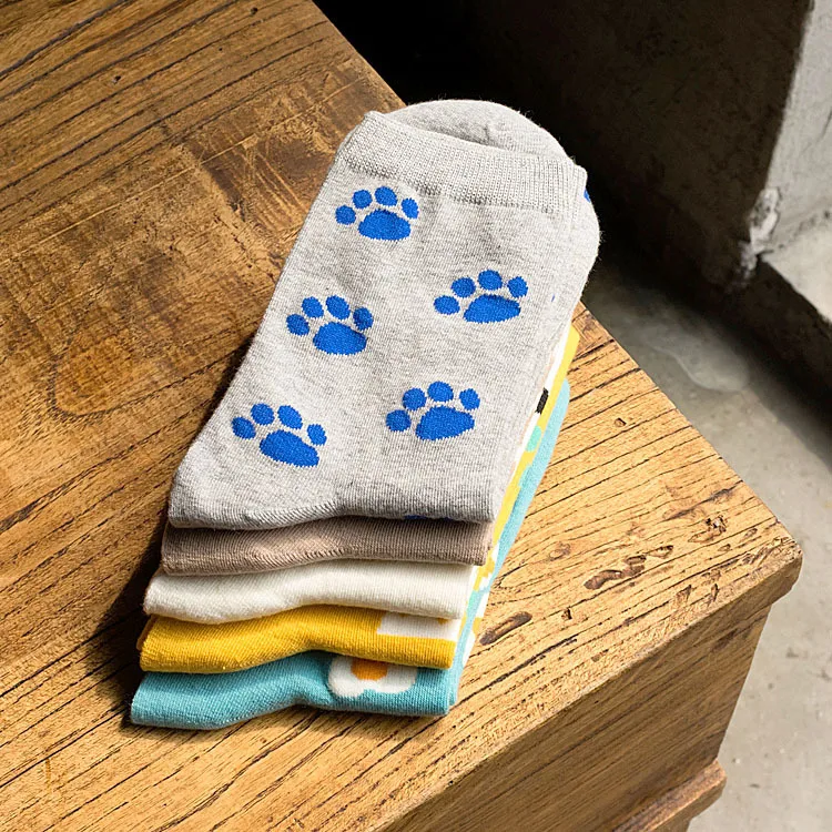 Дышащие Хлопковые женские зимние Смешные носки высокоэластичные однотонные