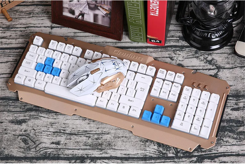 Металлическая панель Bluetooth 2 4G Беспроводная клавиатура и мышь набор игровая с USB