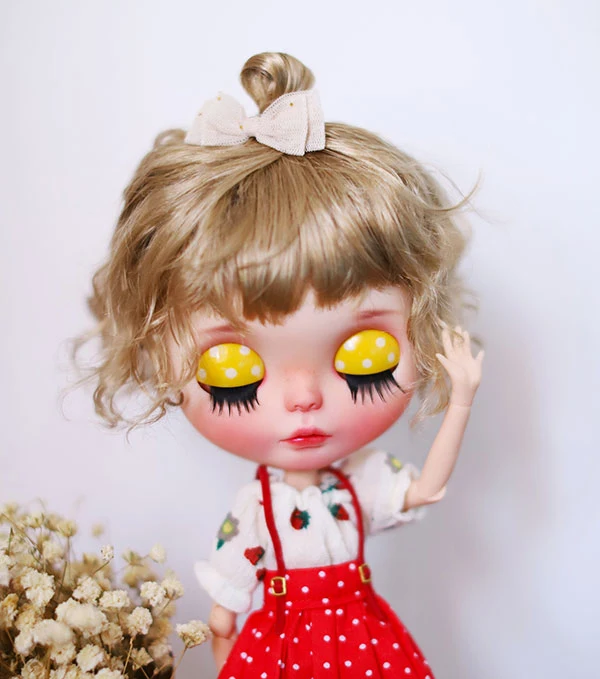 A-----wig D01-P464 детская игрушка ручной работы 1/6 blyth Аксессуары куклы парик красочные маленькие волосы с шариковой головкой 1 шт - Цвет: A-----wig