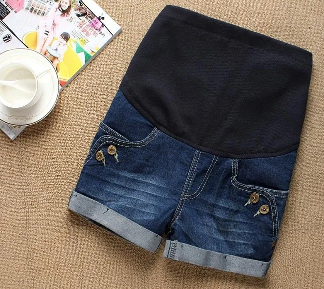 2019 Одежда для беременных модные летние джинсовые шорты с эластичной резинкой на