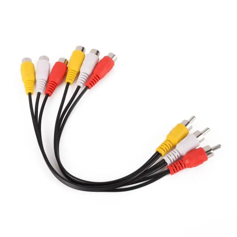 3 RCA папа 6 Женский AV кабель разъем сплиттер Аудио Видео адаптер Кабели для ТВ DVD