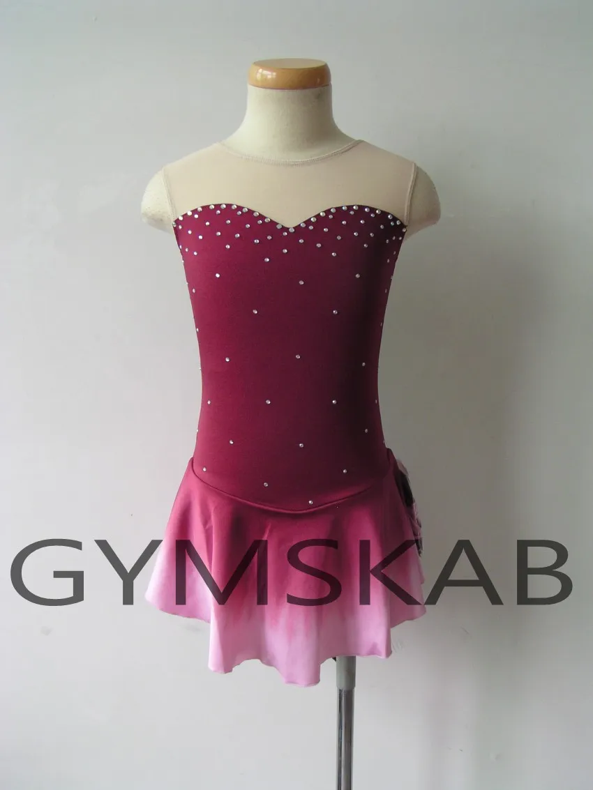 2018 платье градиентного цвета для фигурного катания женское на коньках девочек