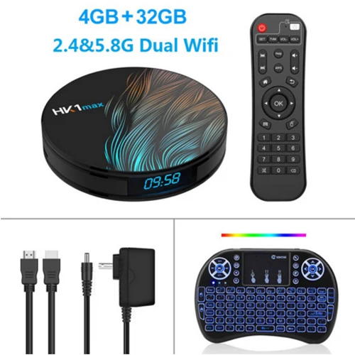 4GB32GB backlit keyb JKING HK1 Max Smart tv Box Android 9,0 4 Гб 64 Гб RK3328 1080p 4K Wifi Netflix телеприставка медиаплеер 2G 16G Android Box 9,0 - Цвет: 4GB32GB backlit keyb