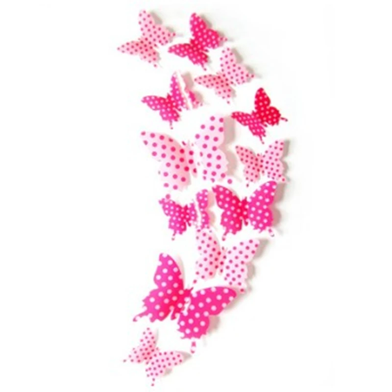 12 шт 3D бабочки наклейки на стену ПВХ водонепроницаемые украшения дома | Дом и сад