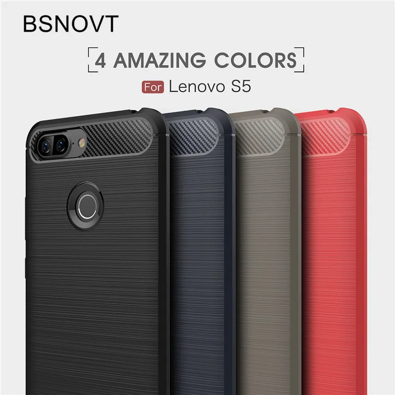 

For Lenovo S5 Case Soft TPU Shockproof Silicone Brushed Anti-knock Back Case For Lenovo S5 Cover For Lenovo S5 Case K520 BSNOVT