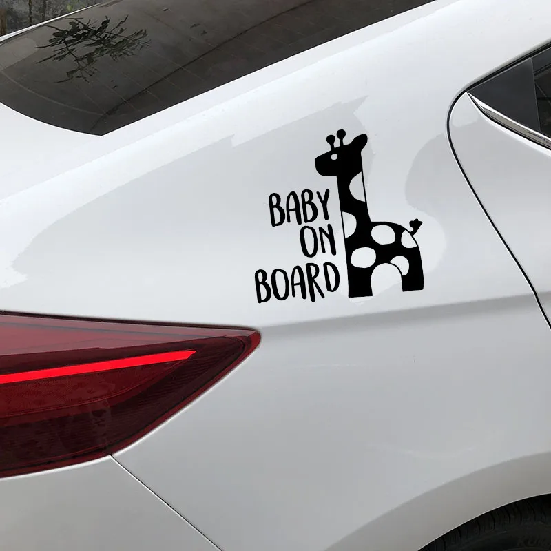

YJZT 15.3X15CM BABY ON BOARD Animal Warning Car Sticker Cute Whole Body Decoration Vinyl Decals C25-0143