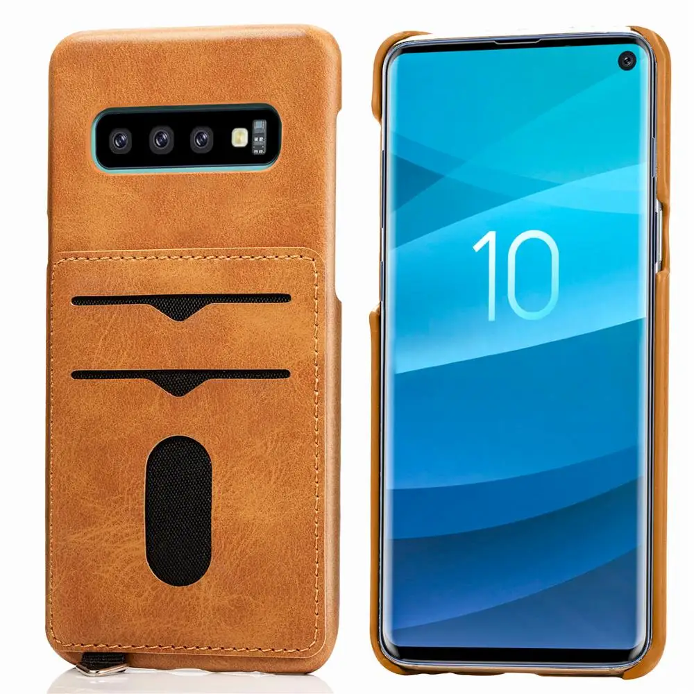 2-layer Business Credit Pocket For Samsung Galaxy S10 S9 S8 S7 case ID Card Holder Slim Case for Note9 Edge S10+ S10E |