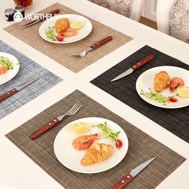 WORTHBUY 4 шт./компл. ПВХ коврик для обеденный кухонный стол Нескользящие