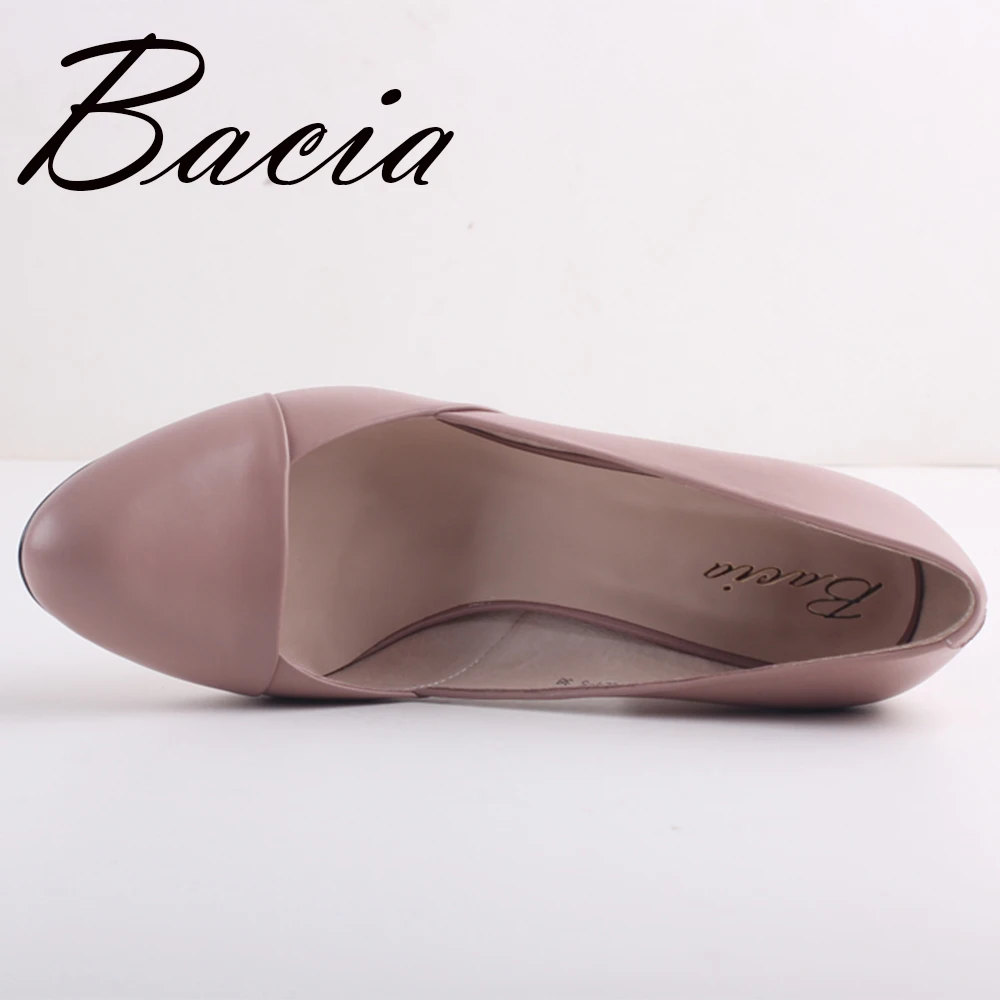 Bacia Full Grain Leather &amp Sheepskin Thick Heels Genuine Round Toe Pumps High Heel Quality Shoes Size 35-40 MWA004 | Обувь