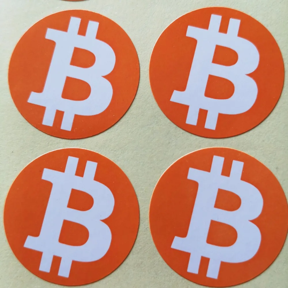 500pcs 30mm bitcoin logo sticker, clear printing on gloss paper, let me know you love it, Item No.FS03