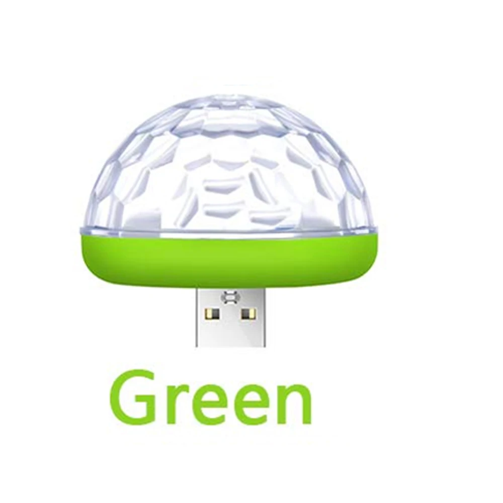 Green with USB Автомобильный USB атмосферный свет декоративная лампа для салона автомобиля огни DJ RGB мини красочная музыкальная лампа для фестиваля вечерние караоке - Испускаемый цвет: Green with USB