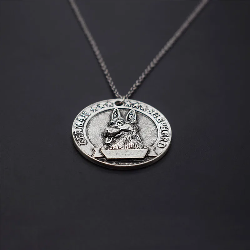 

Elfin New Vintage Retro German Shepherd Necklace High Quality German Shepherd Pendant Necklace Women Pet Dog Pendant Jewelry