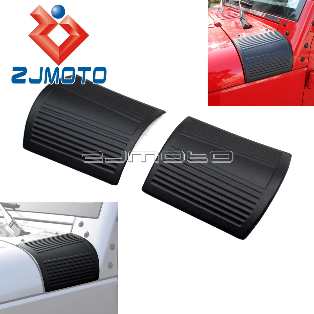 

1 Pair Stripe Exterior Hood Angle Wrap Cover Trim For Jeep Wrangler 2007-2016