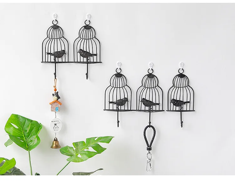 1 шт. настенный крючок в форме птички железная вешалка для ключей пальто