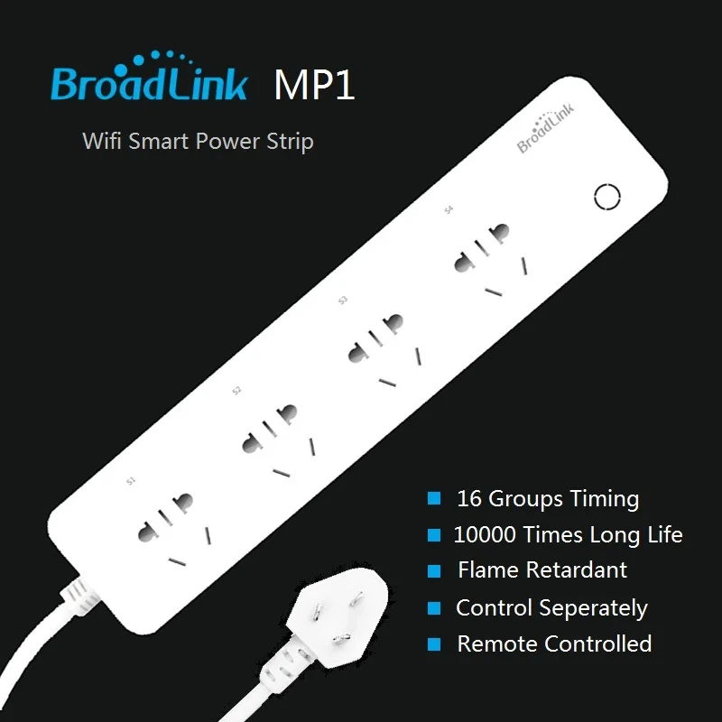 Broadlink новейший умный разъем питания, Wi-Fi пульт conntrol 4 розетка для система автоматизации умного дома, Smart MP1