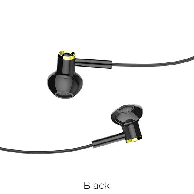 Черный HOCO M47 наушники-вкладыши Bass Sport 3,5 мм Проводная гарнитура для iPhone Xiaomi samsung наушники с микрофоном auriculares - Цвет: Черный