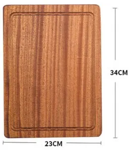 24x34cm Sapele домашняя тарелка для стейка, деревянный поднос, разделочная доска, макет, приготовленная мясная тарелка, западный ресторан, тарелка для пиццы - Цвет: 24x34cm