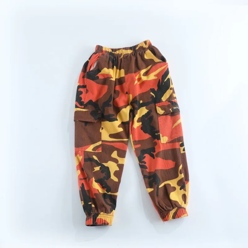 Детская одежда в стиле хип хоп повседневные камуфляжные Джоггеры для девочек и