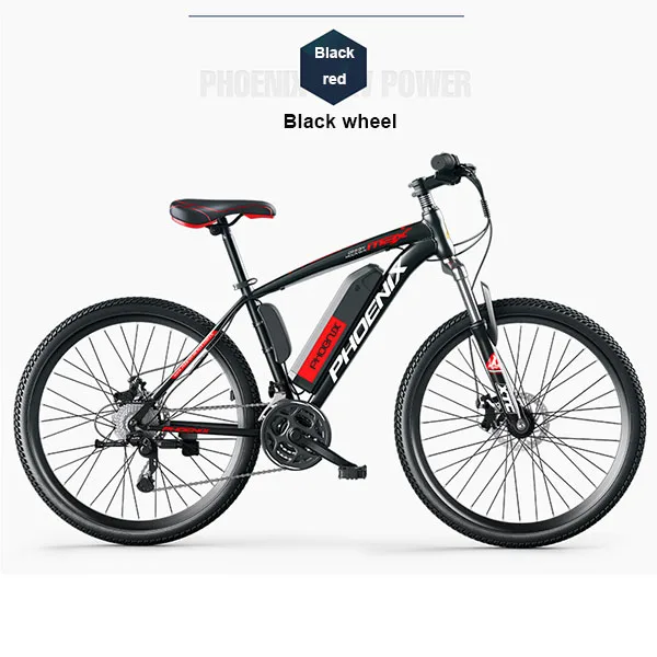 Black wheel version 26 дюймов горный электровелосипед 36v литиевая батарея 250 Вт Высокая скорость двигателя, фара для электровелосипеда в углеродистой стали горы EMTB - Цвет: Black wheel version