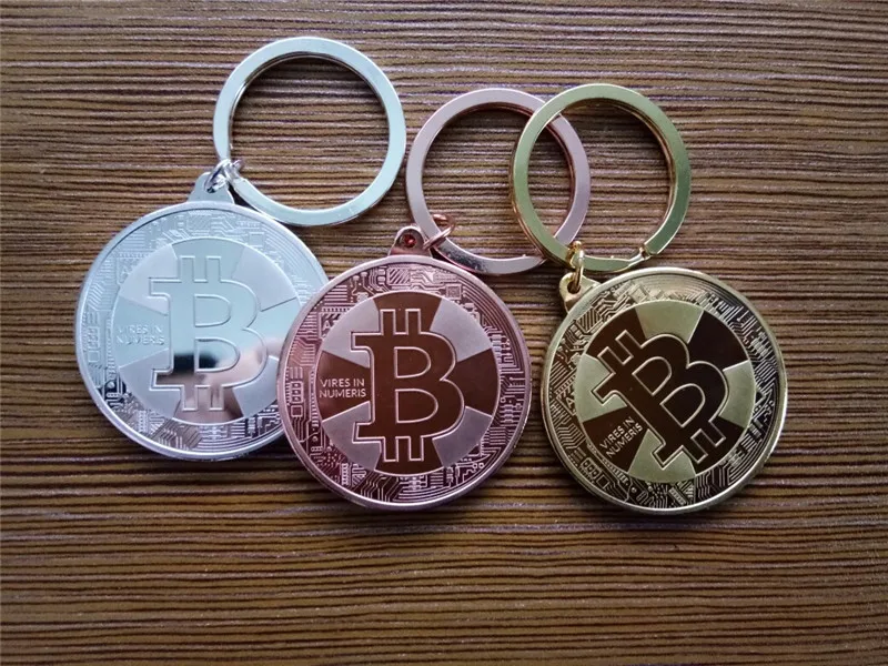 Новое поступление золотой серебряный сплав Биткойн-брелок для женщин мужчин сумка для автомобиля брелок ювелирные изделия подарок