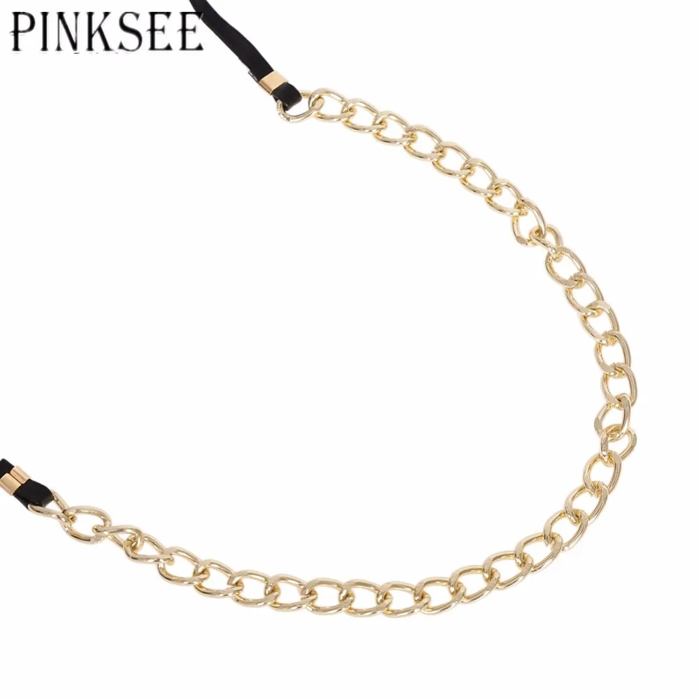 PINKSEE Chokers Necklace Women 2017 Popular Gothic Black Leather Necklaces Alloy Chain Charm Jewelry bijouterie | Украшения и