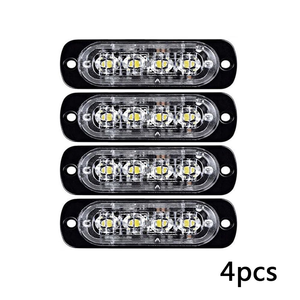 4pcs 12/24V LED Car Truck Emergency Warning 4LED Strobe Flash Light Hazard Flashing Lamp Driving Daylight Bar Police Firefighter |
