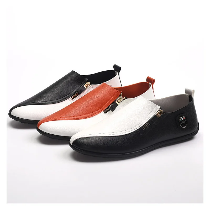 Новинка мужские модные Лоферы Orca в стиле пэчворк Повседневная Белая обувь из