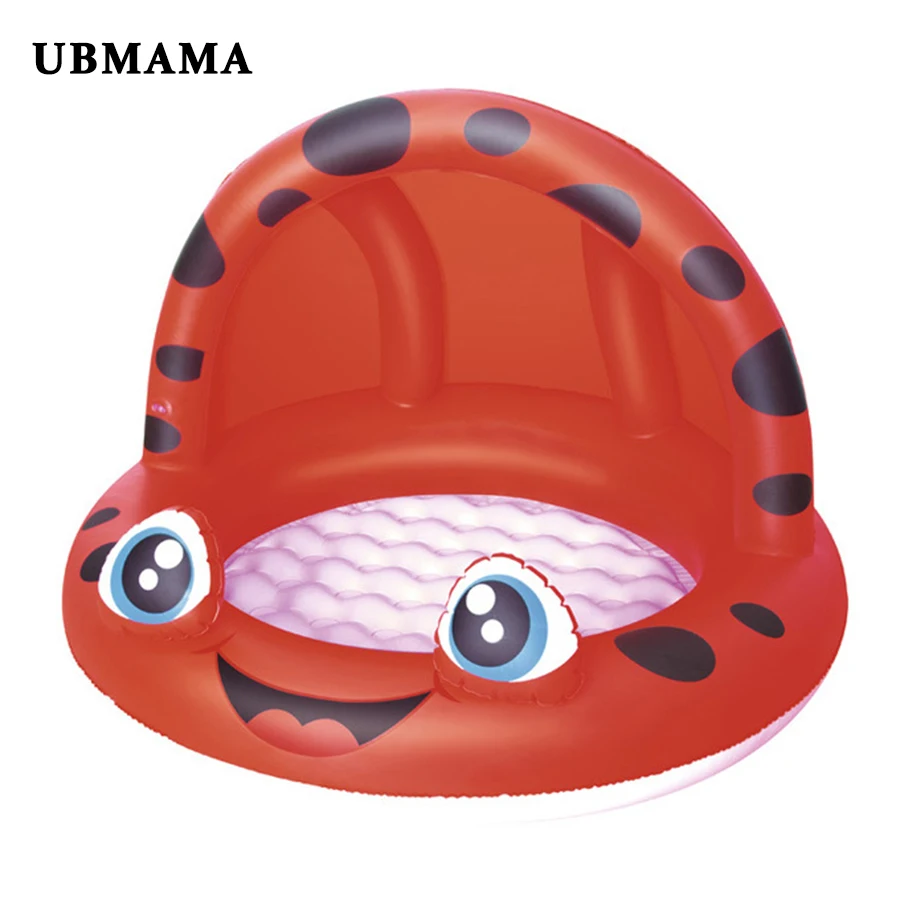 Надувной бассейн с затенением Мультяшные лягушки пластиковый надувной морской