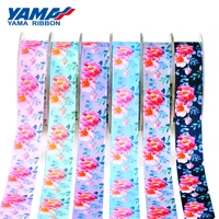 yama spring flower printed ribbon 25mm 1 inch 100yardsroll ribbons for craft decorative wedding party gifts diy accessories
