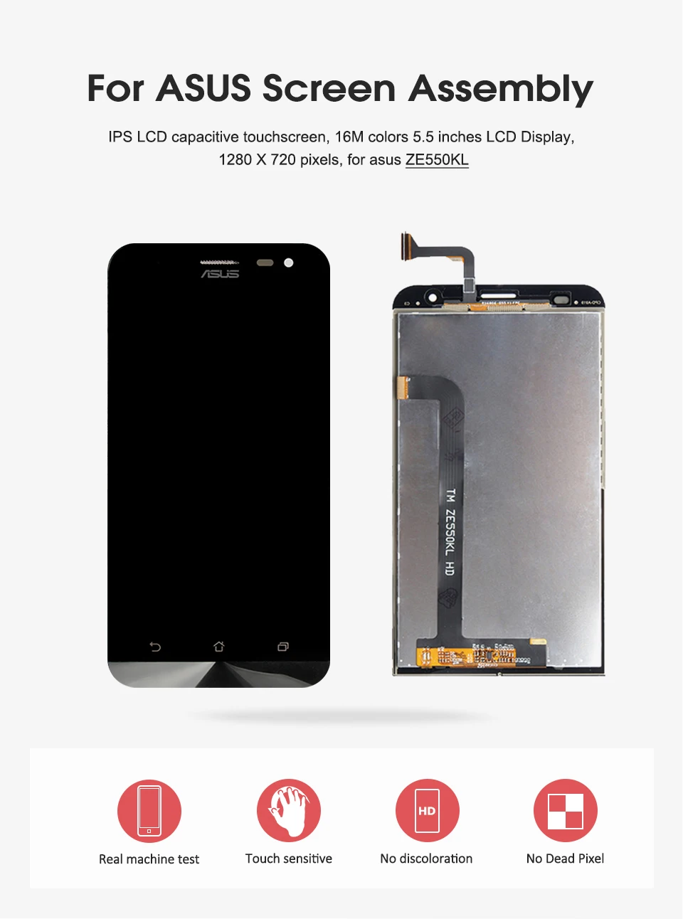 5,5 ''для ASUS ZenFone 2 Laser ZE550KL Z00LD ЖК-дисплей панель сенсорный экран дигитайзер с рамкой в сборе Замена