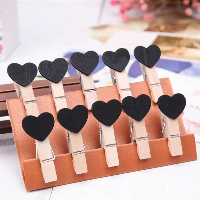 black 10 шт./партия зажимы настенные декоративные DIY креативная рамка с цветными прищепками красивые художественные украшения идеальное украшение для комнаты C30423 - Цвет: black