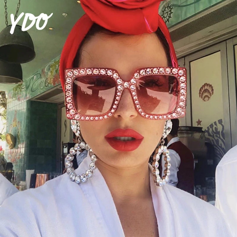 Женские зеркальные солнцезащитные очки YDO больших размеров квадратные d со
