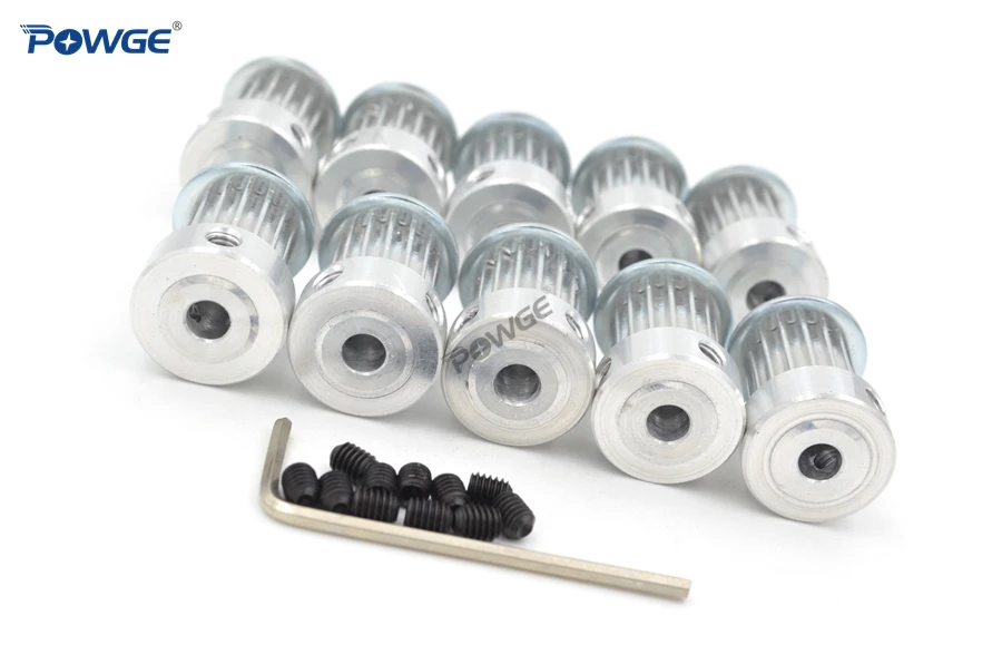 POWGE 10pcs 15 Teeth 3M Timing Pulley Bore 4mm 5mm 6mm 6.35mm 8mm for Width 15mm HTD3M belt HTD CNC 15Teeth 15T | Обустройство дома