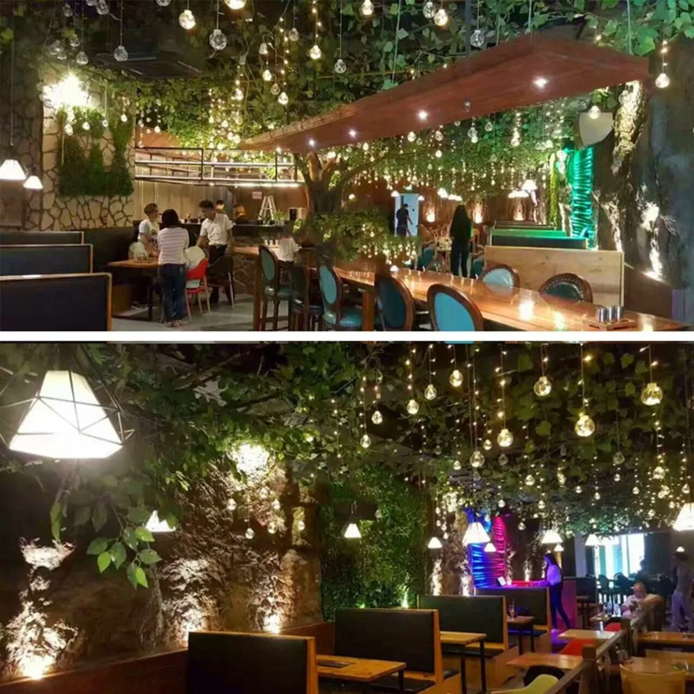 Лампа с шариковой занавеской шириной 3 метра теплый белый светильник розетка