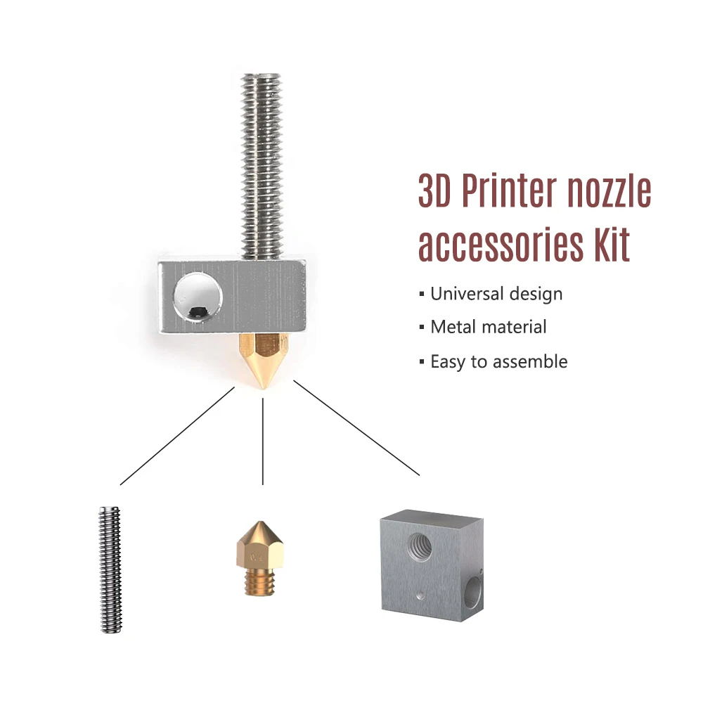 Латунная насадка 0 4 мм Печатная головка экструдера + блок нагревателя горловые