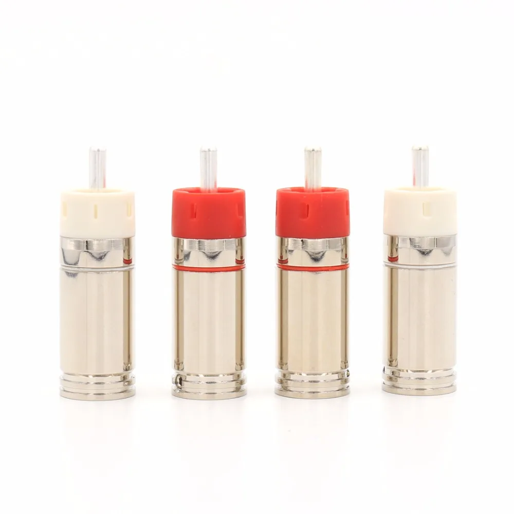 4 шт. посеребренные медные разъемы RCA|tellurium copper|silver rca plugconnector plug |