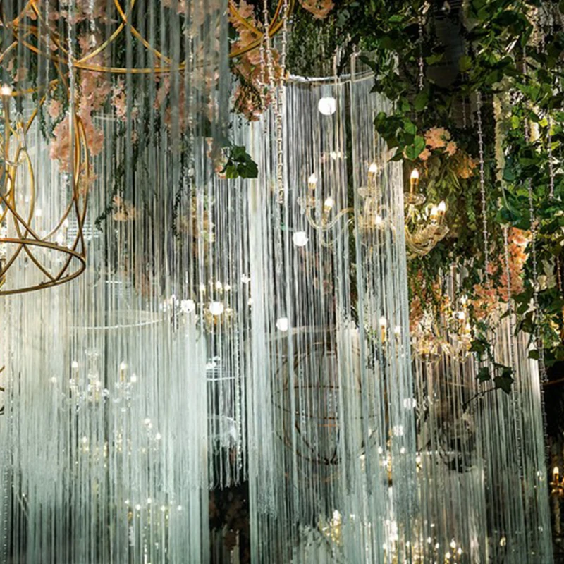 4 шт./лот серебряная проволока свадебная линия занавеска плотная свадебное