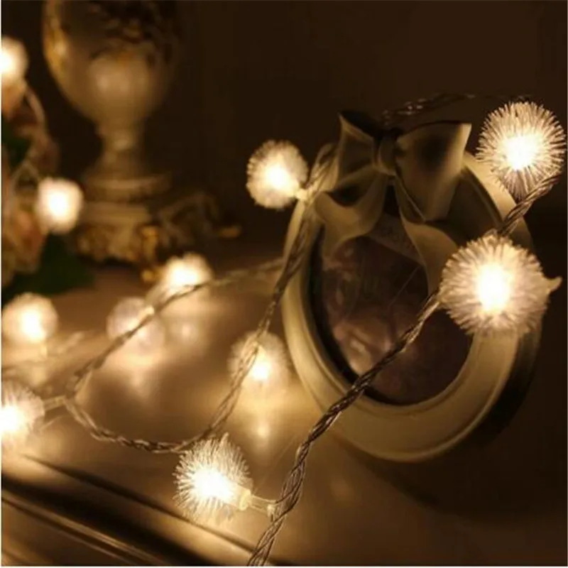 Гирлянда с пушистыми шариками 220 В/110 В 5 м 28 светодиодов|string lights|outdoor christmaschristmas wedding